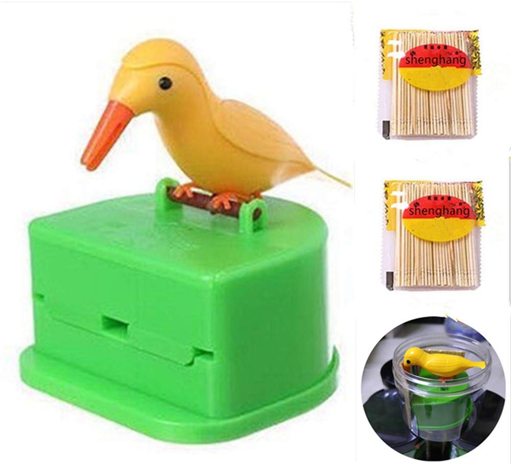 Shenghang Bird Toothpick Holder Toothpick Dispenser Bird Toothpick Box Automatic Telescopic Toothpick Dispenser Push-Type Toothp