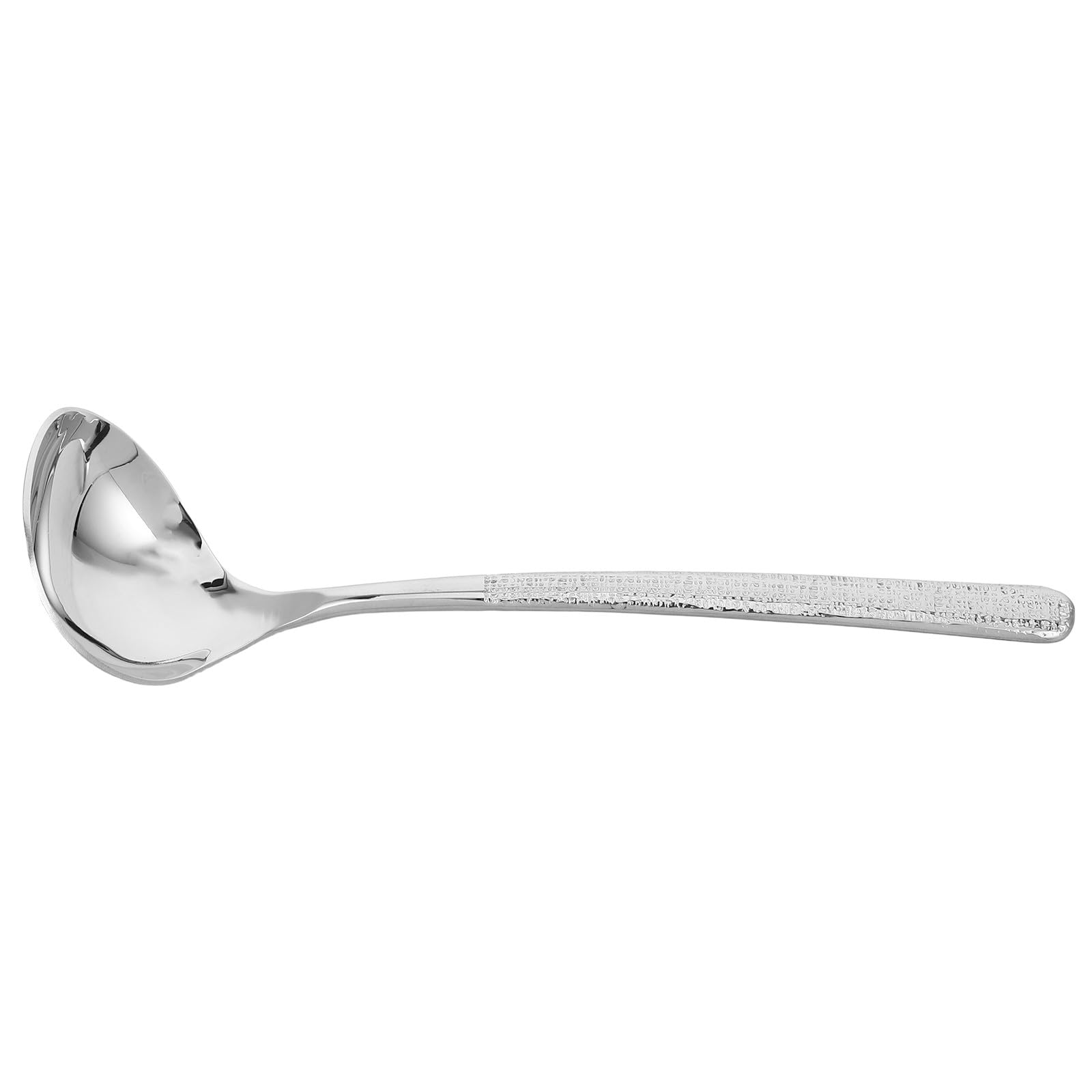 OSOLADY Stainless Steel Hammered Soup Ladle Cooking Spoon Metal Serving Spoon for Kitchen and Restaurant, 1pcs Flatware Utensil 