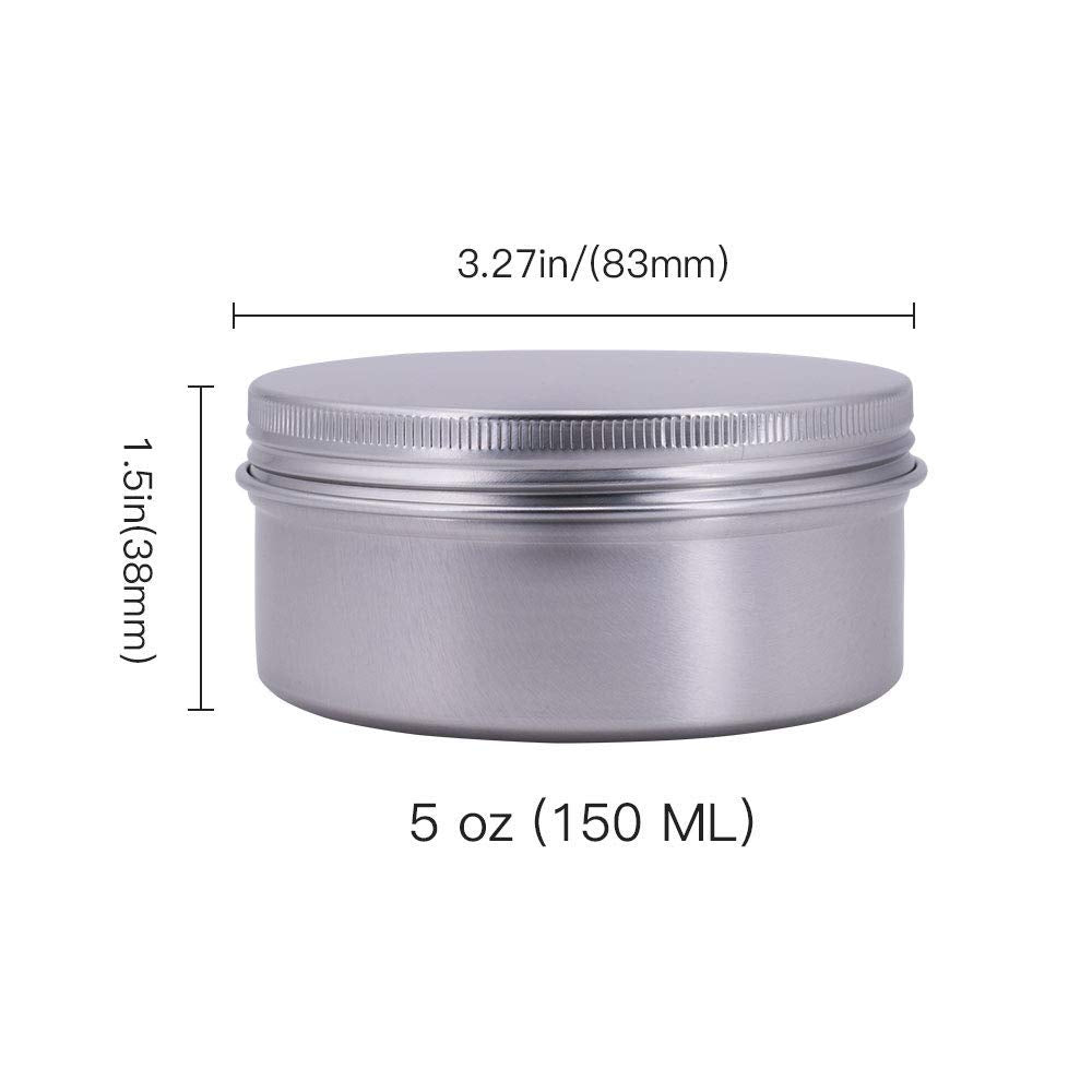Qixivcom 10 Packs 5 Oz 150Ml Round Tin Cans Aluminum Tin Screw Top Lid Metal Steel Tins Empty Cosmetic Sample Container Storage