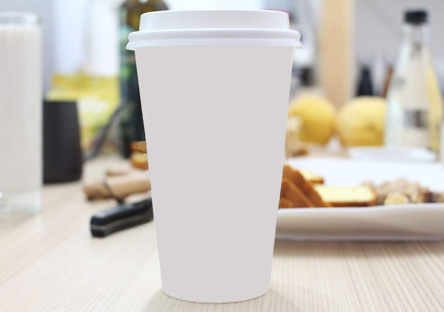 Safeware Disposable Coffee Cups And Lids 12 Oz (1000 Sets) - To Go Coffee Cups, | Hot Beverages | Expresso | Tea | Coffee - Poly