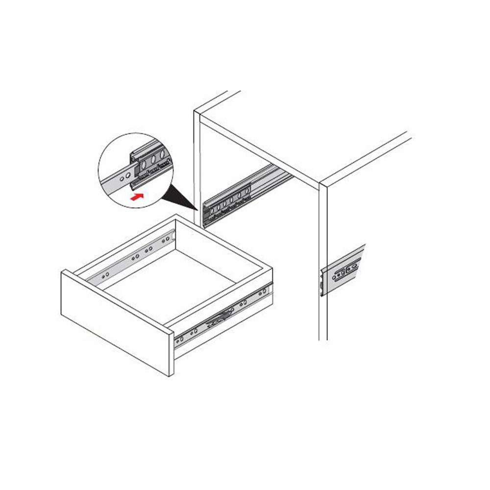 Zengest Full Extension Less Noise Ball Bearing Drawer Slides, 12 Inches, 4-Pair