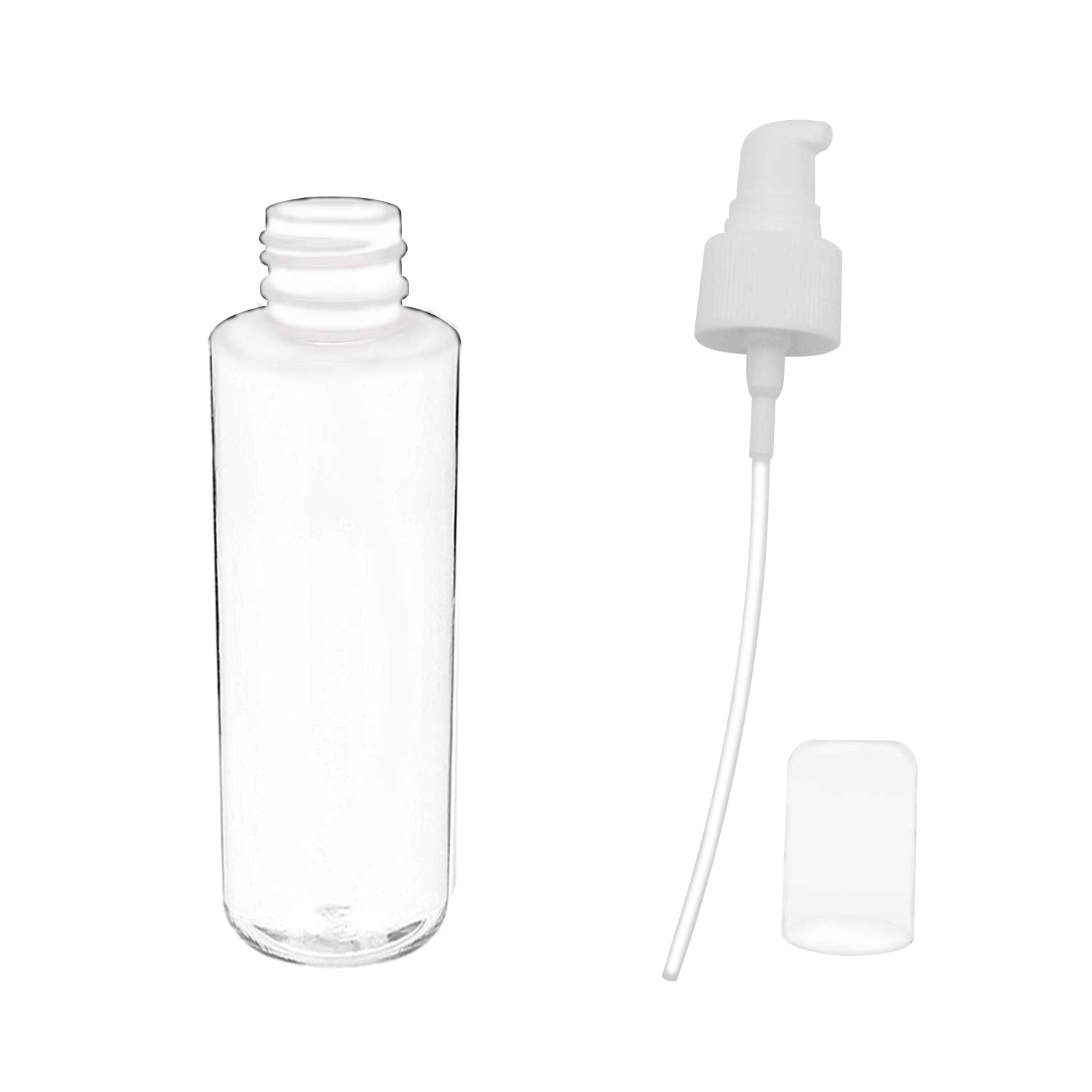 Trendbox 6 Pack Plastic Empty Bottles With Duckbill Pump Cap For Shampoo, Lotions, Liquid Body Soap, Cream (1 Oz / 30 Ml)
