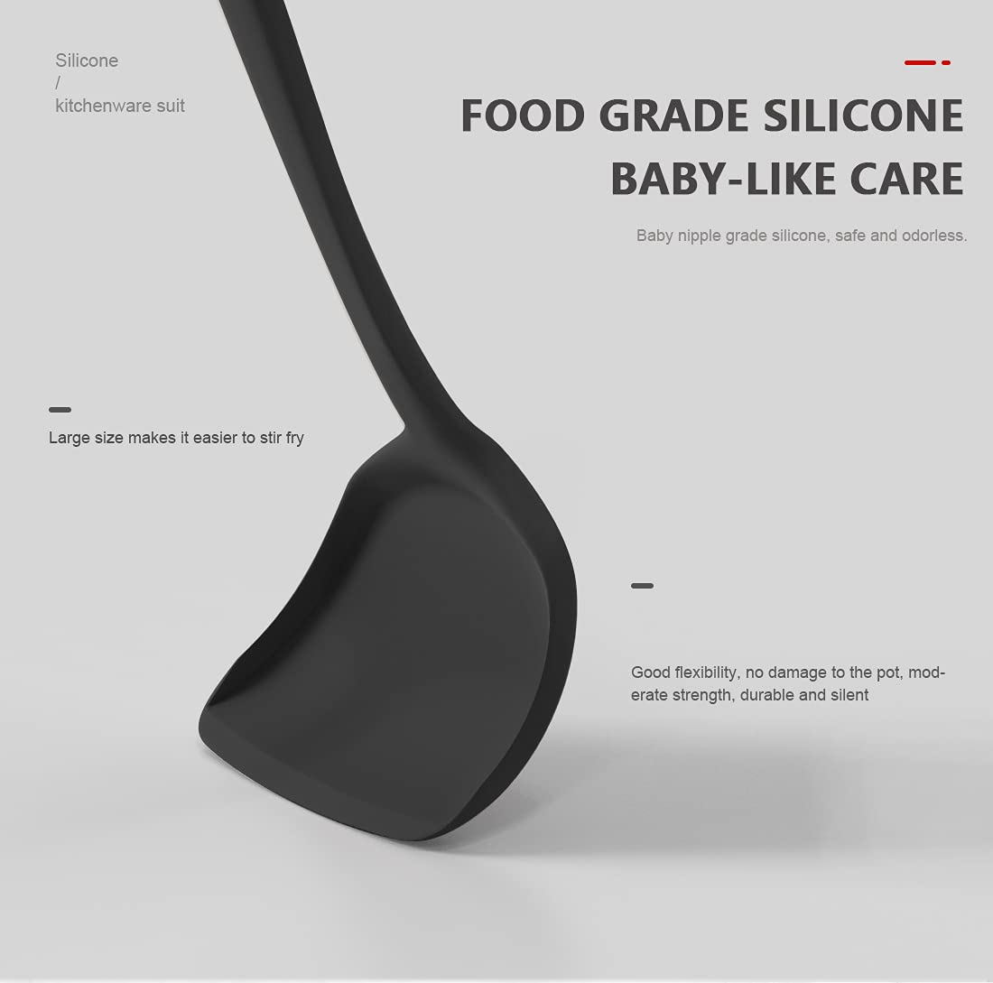Silicone Cooking Utensils Set - 446F Heat Resistant Kitchen Utensils,Turner Tongs,Spatula,Spoon,Brush,Whisk,Kitchen Utensil Gadg