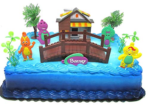 Barney Birthday Cake Topper Set With Barney And Friends And Decorative Themed Accessories (Unique Design)
