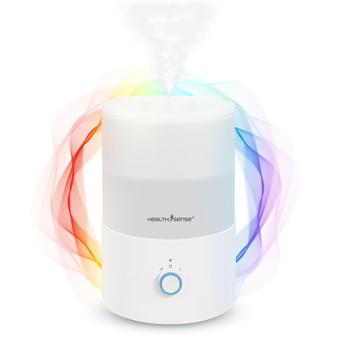 Healthsense Cool Mist Humidifier For Room Moisture, 3.3L Ultrasonic Air Humidifier For Bedroom & Home | Top Fill, 360 Mist, Arom