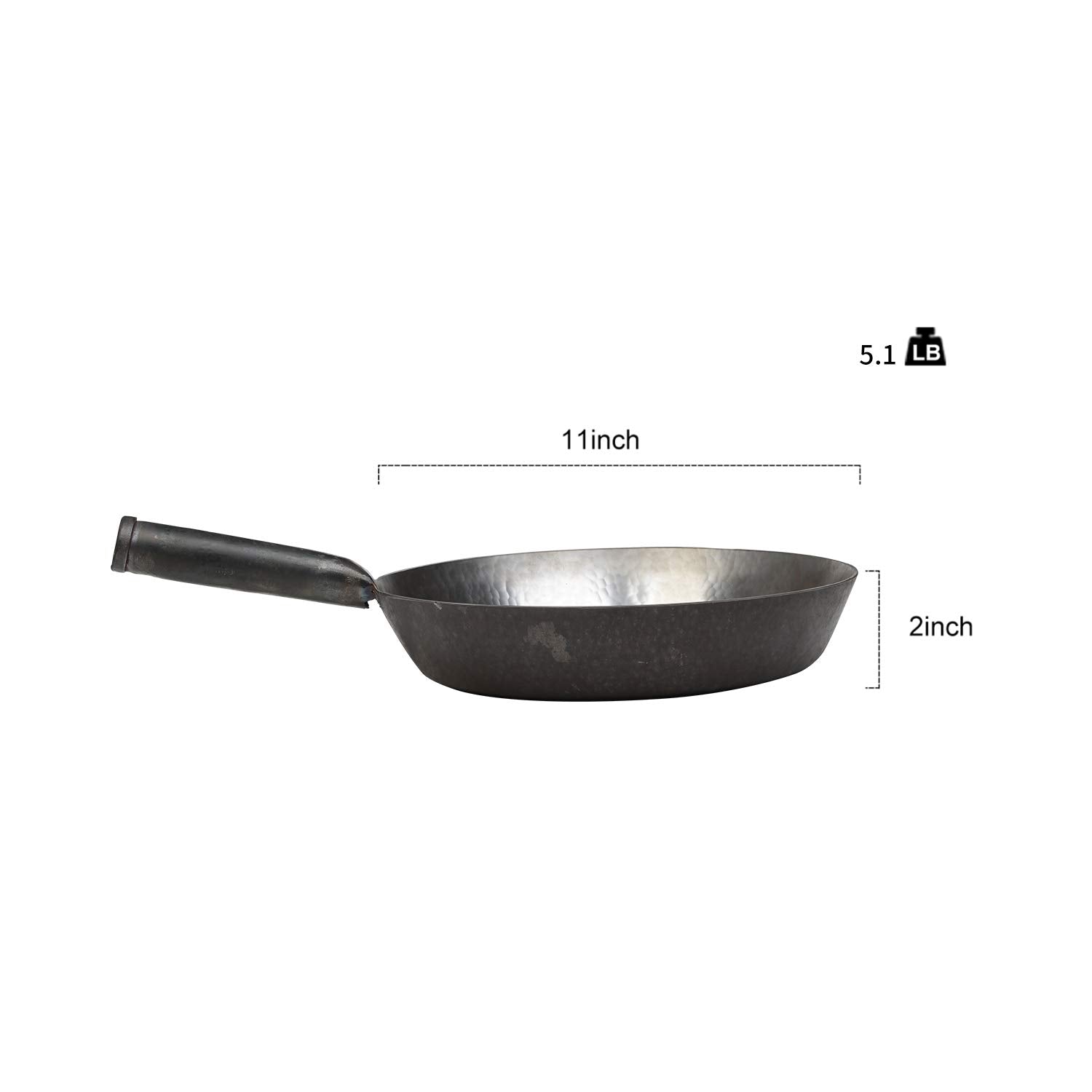 Zhensanhuan Handhammered Toxin Free Teflon Free Non Sticky Saut   Pans Fry Iron Pans Omelete Pans (Seasoned 28Cm/11'' Iron Handl
