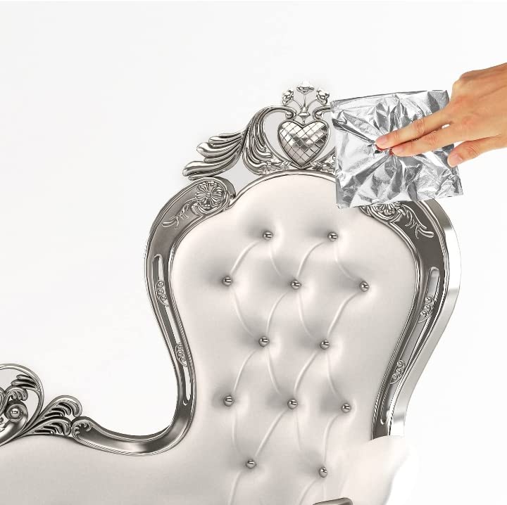 Gold Leaf 16x16 Metallic Foil Sheets for Gilding, Home Decoration, Art & Crafts, Painting Arts Crafts Nails and DIYS Silver (25)