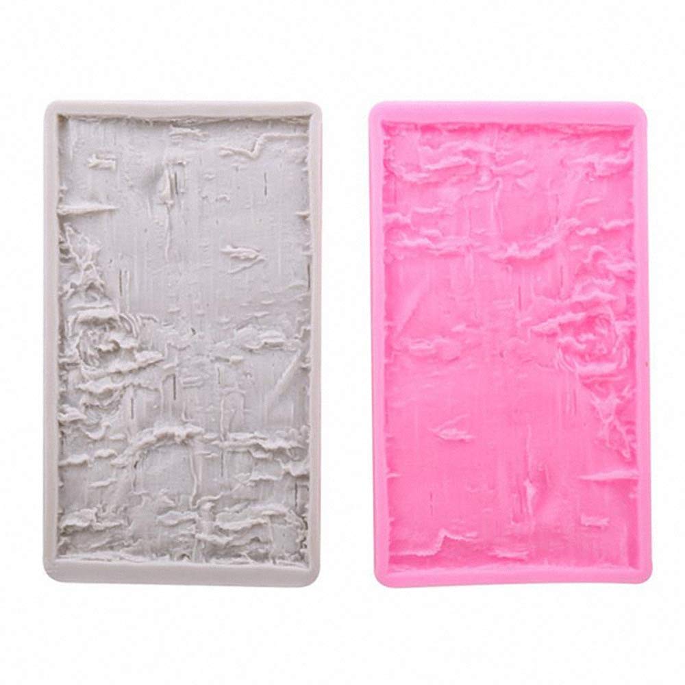 Tree Bark Fondant Impression Mat, Earth Mud Wall Texture Silicone Lace Mold Forest Party Silicone Imprint Mold Wood Cake Border