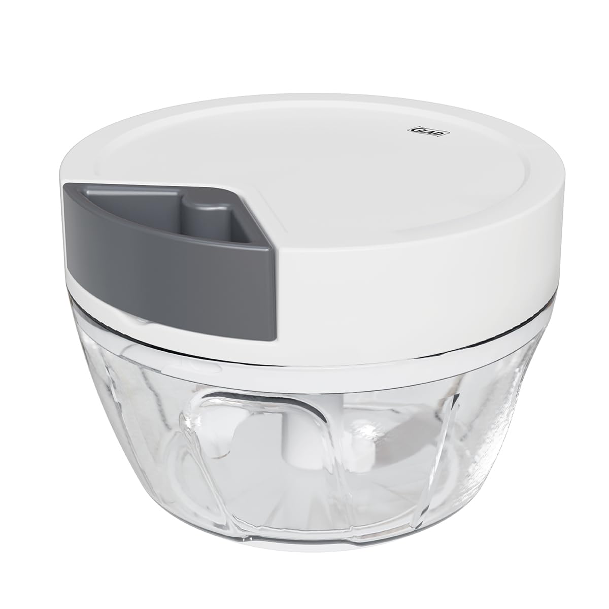 Glad Manual Pull Vegetable Chopper - Small Handheld Food Processor and Veggie Cutter with Pull String - Kitchen Cooking Tool for
