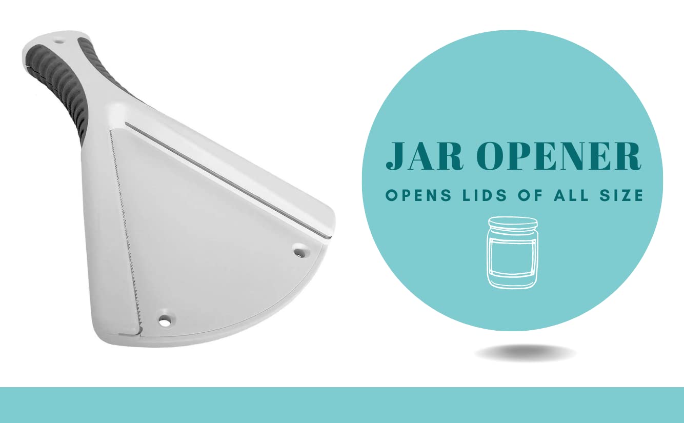 Jar Opener - Perfect Kitchen Gadget For Seniors And Those With Weak Hands Or Arthritis - Under Cabinet Mountable With Adjustable