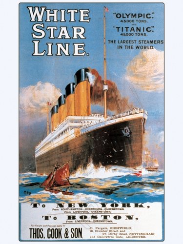 Eurographics White Star Line - The Largest Steamers In The World Olympic, Titanic Vintage Reproduction Poster (18 X 24)
