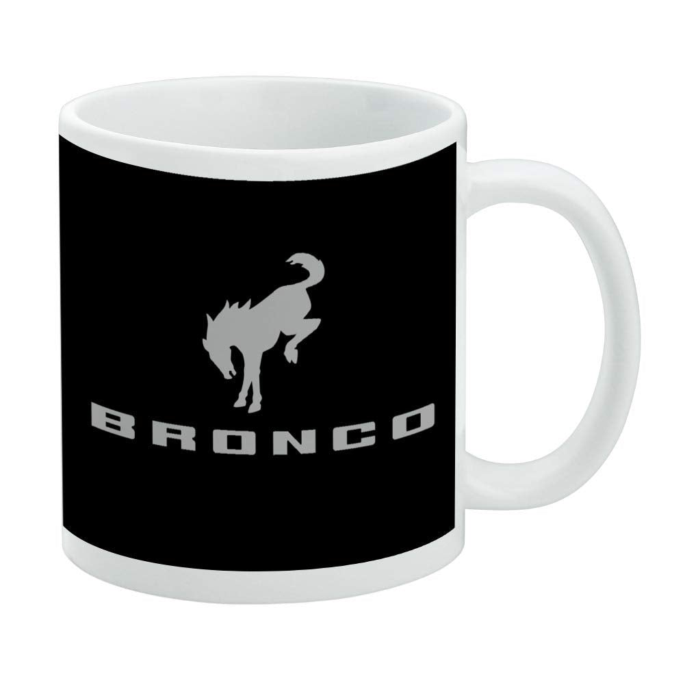 New Bronco Logo Ceramic Coffee Mug, Novelty Gift Mugs For Coffee, Tea And Hot Drinks, 11Oz, White