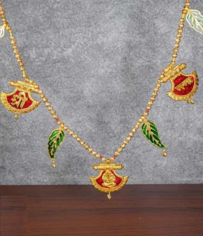 Divyakosh Metal Bandarwal/Thorana/Thoranam for VAR Laxmi/Ganpati/Diwali, Hanging for Main Entrance (Size 37 Inch,Gold) TORAN ONL