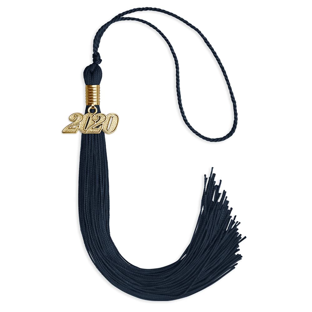 Endea Graduation Single Color Tassel with Gold Date Drop (Navy Blue, 2020)