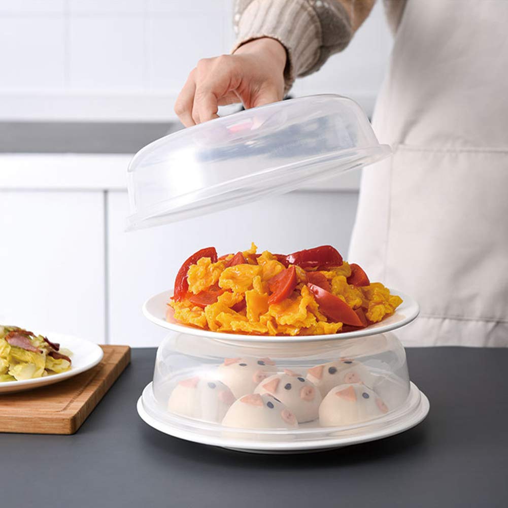 Microwave Splatter Cover, 9 Inch Splash Proof Cover For Microwave Oven Heat-Resistant Food Hot Dishes Cover White