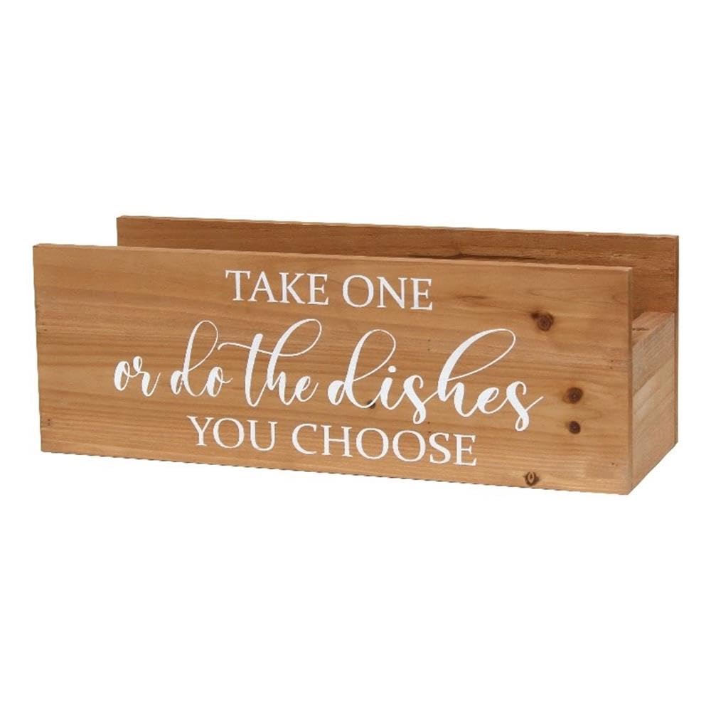 Elegant Designs HG2035-NWD Pantry Picks Farmhouse Wooden Kitchen Countertop Organizer with Take One or do The Dishes You Choose 