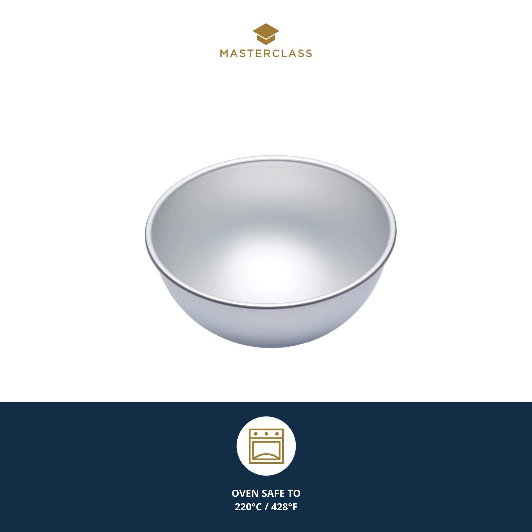 Masterclass Mcsa20 15.5 Cm Hemisphere Cake Tin, Silver Anodised Aluminium, 6 Inch