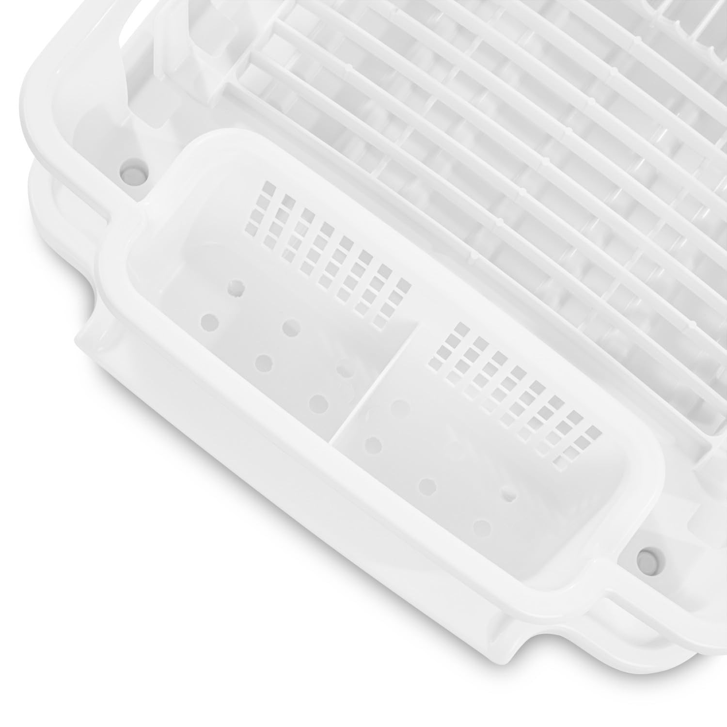 Sterilite Large 2 Piece Sink Set, With Drainboard For Drying, Holds Clean Dishes In The Kitchen Such As Plates, Cups, And Silver