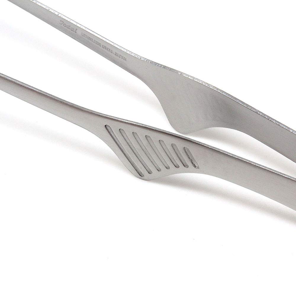 Todai 9.4-Inch Stainless Steel Non-Slip Yakiniku Bbq Tongs (Silver)