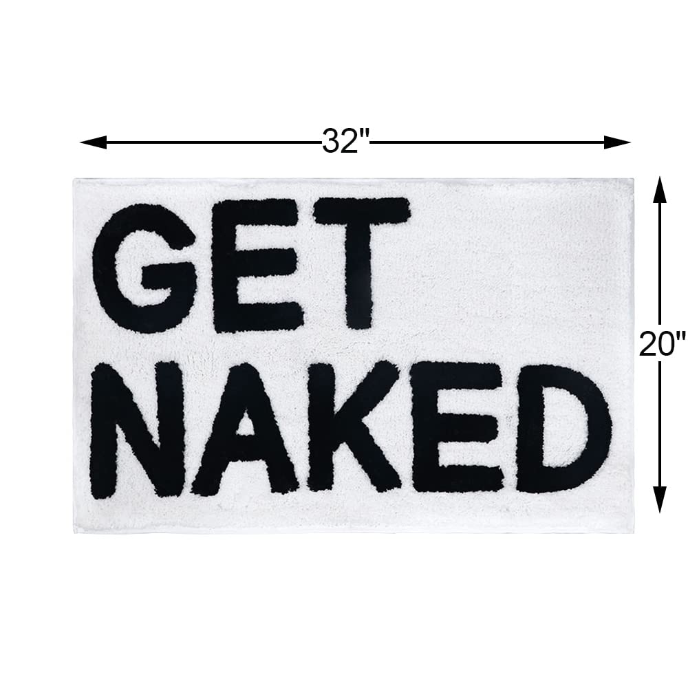 Boveu Get Naked Bath Mat, Non Slip Absorbent Bath Rugs Funny Bathroom D  Cor, White Bathroom Rugs For Tub And Shower, Machine Wa