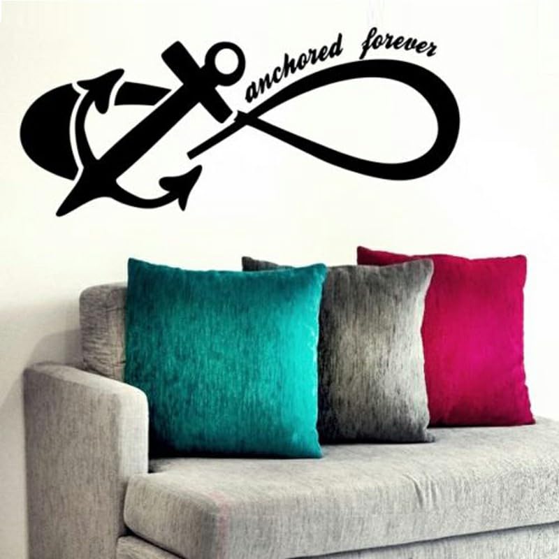 GADGETS WRAP Wall Decal Vinyl Sticker Infinity Anchored Forever Anchor Love for Office Home Wall Decoration