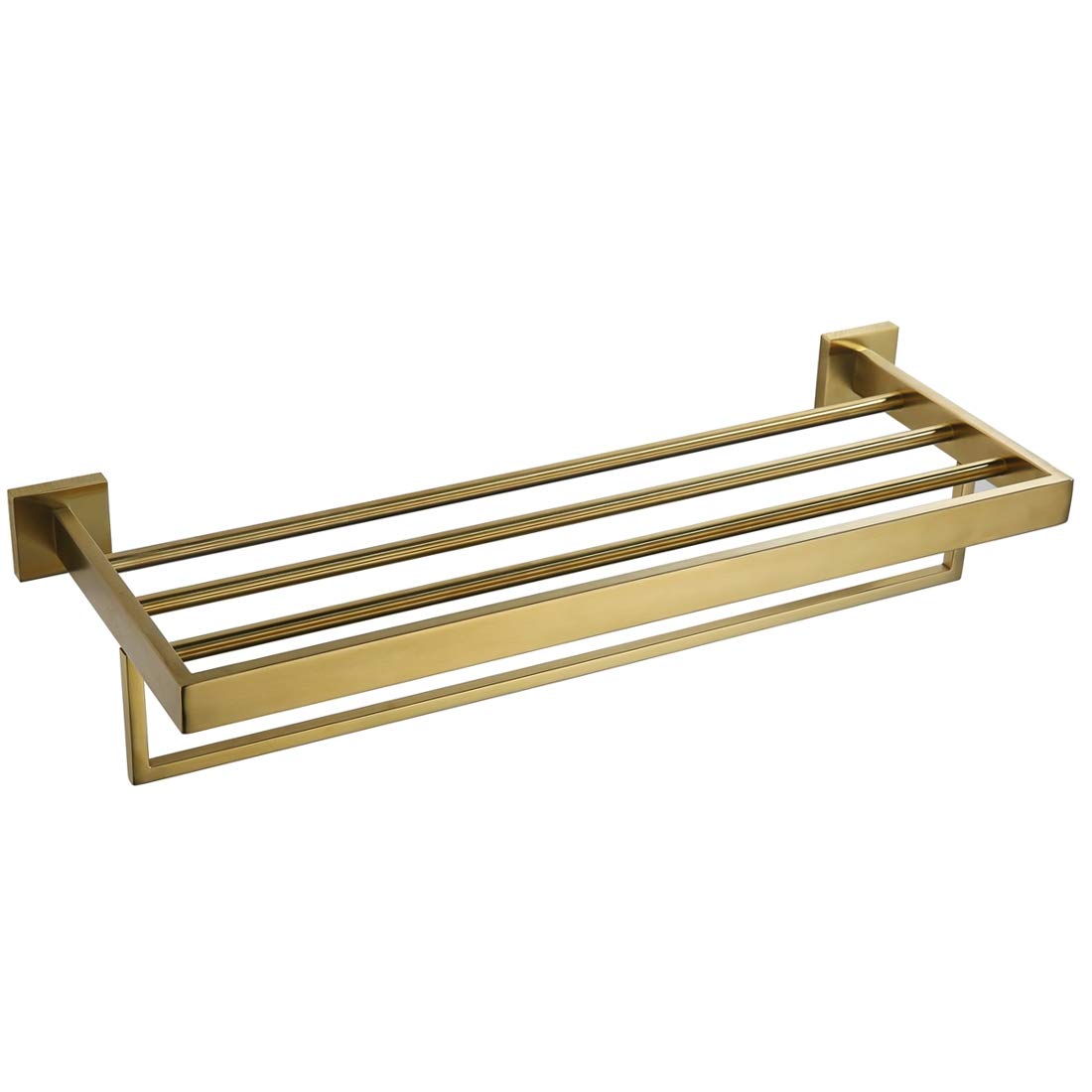 Velimax Premium Stainless Steel Towel Rack Wall Mounted Towel Shelf For Bathroom Quadruple Towel Racks With Towel Bar, 23.6-Inch