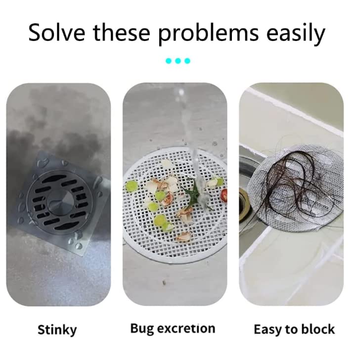 2 Pieces 8 X 8 Inch Silicone Tub Stopper Floor Drain Cover Sewer Anti-Odor Mat Deodorizing Drain Plugs For Kitchen, Bathroom And