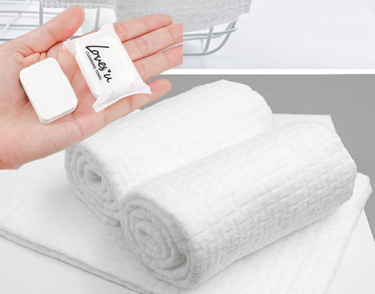 Compressed Washcloths Towels, Premium Disposable Wash Cloths For Travel Camping