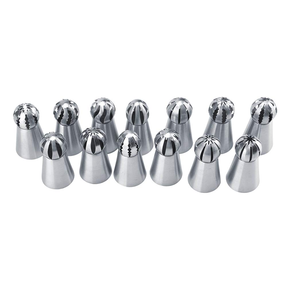 13 Pcs Food-Grade Stainless Steel Russian Icing Piping Nozzles Decorating Cake Tools Tips Pastry Cake Butter Cream Diy Decor Bak