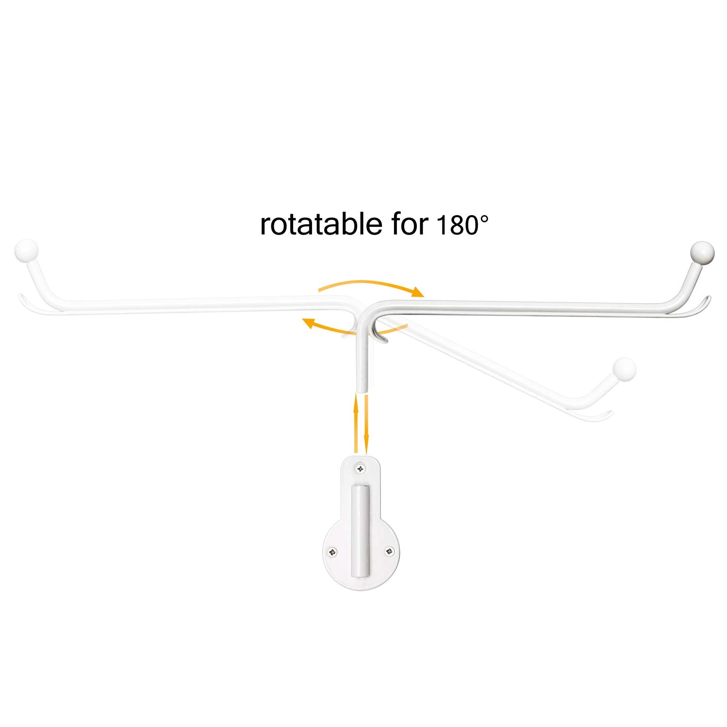 Mkono Wall Mounted Clothes Hanger With Swing Arm Holder Valet Hook Metal Hanging Laundry Drying Rack Space Saver For Closet Orga