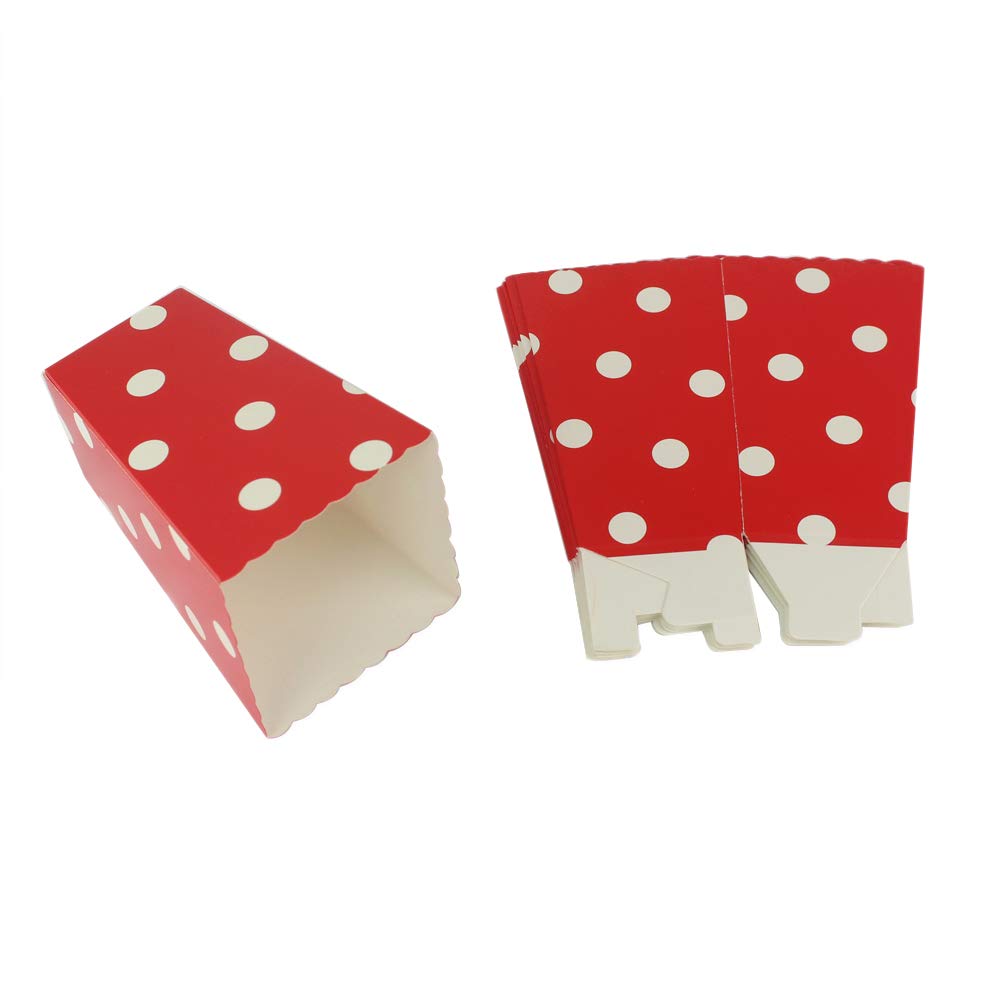 Red Black Yellow Paper Popcorn Boxes 36pcs  Cardboard Polka Dot Popcorn Containers for Party Favor (red Black Yellow  36pcs)