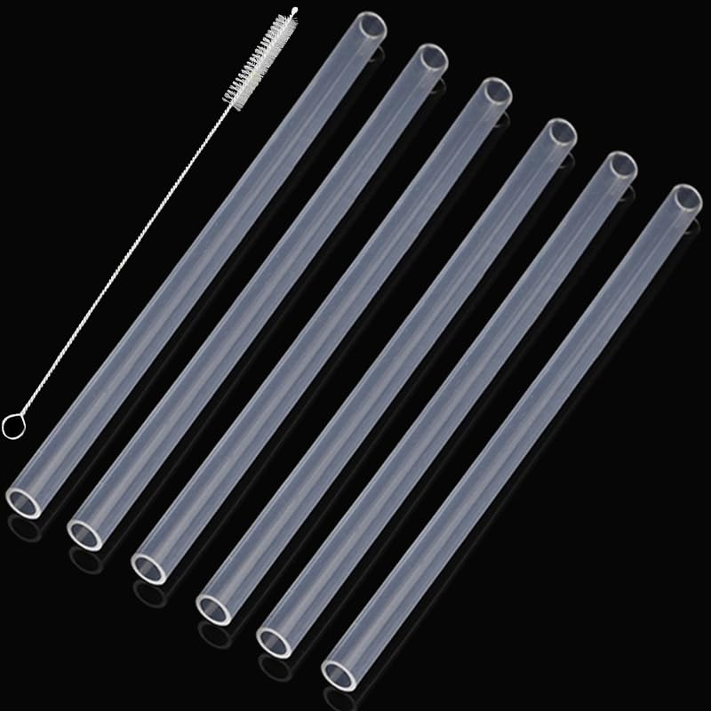 Joytube 6 Pack Silicone Replacement Straws For 20 30 40Oz Cup, Straws Reusable With Cleaning Brush Compatible 30 40 Oz Stanley T