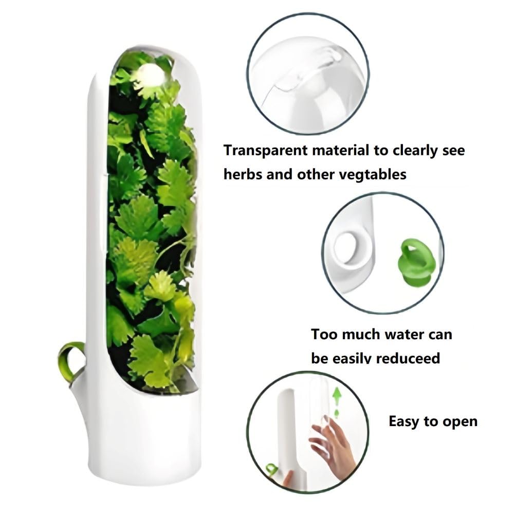 Ueoz Herb Saver For Refrigerator, Herb Saver Pod, Vegetable Preservation Bottle, Fresh Herb Keeper For Cilantro, Mint, Parsley,