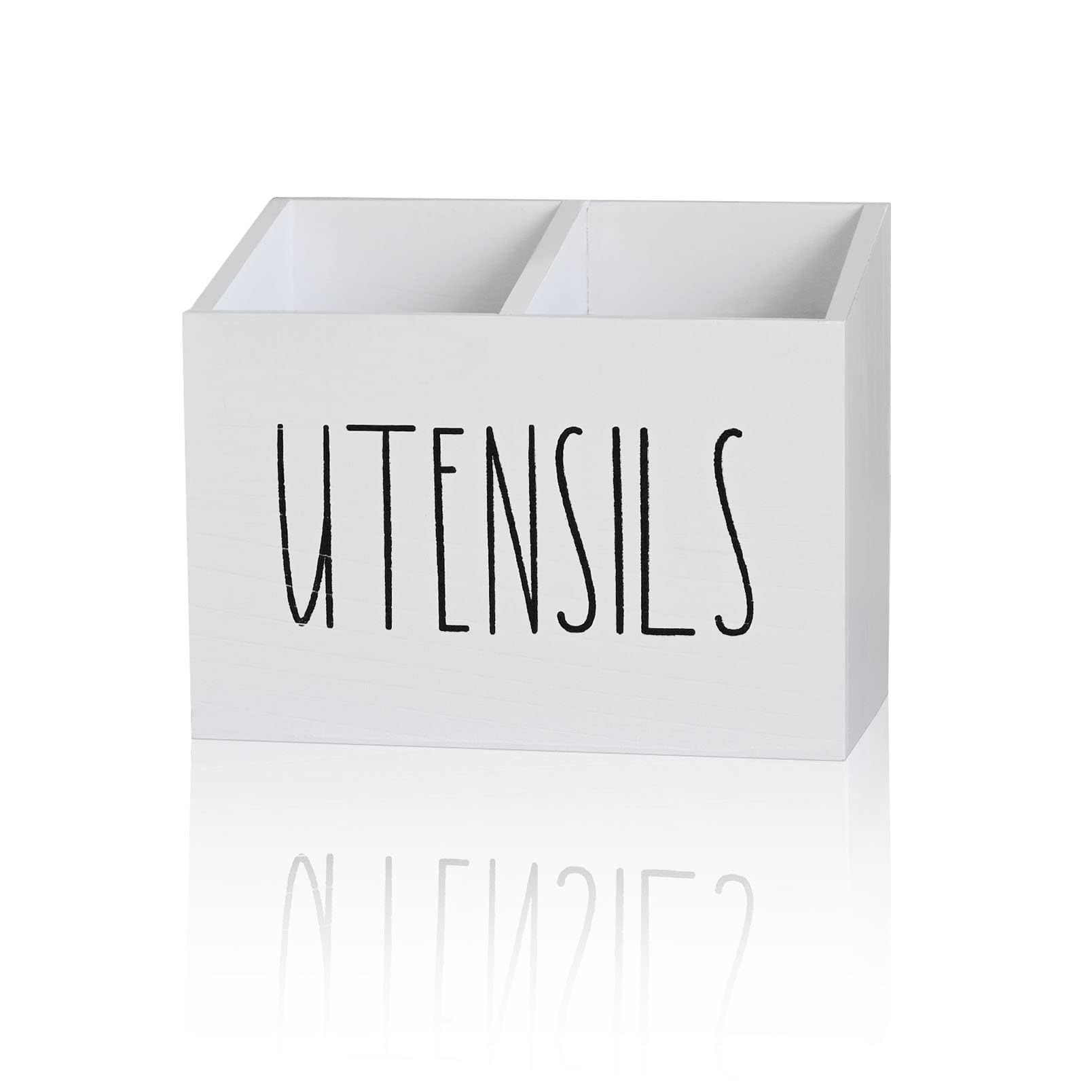 Utensil Holder, Utensil Organizer For Countertop, Farmhouse Utensil Caddy For Kitchen Counter, Spatula Spoon Holder Crocks, Flat