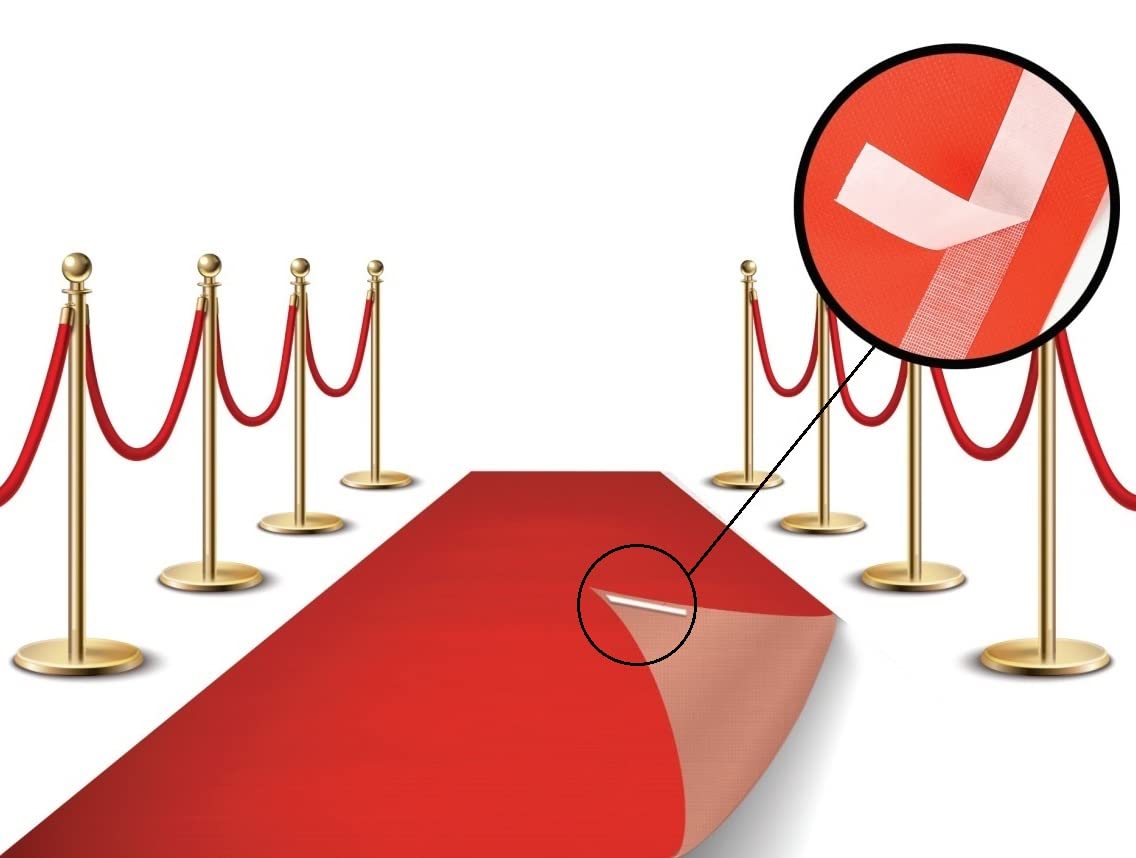 Red Carpet Floor Runner Hollywood Party Decoration Fabric 70 GSM (2x15-3 Pack)