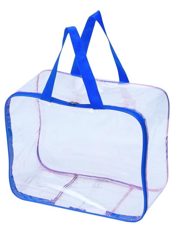 Classecrafts Transparent Storage Bag For Saree Covers,Clothes, Lehenga, Blankets, Bedsheets, Toys, Docs | Wardrobe Organizer | C