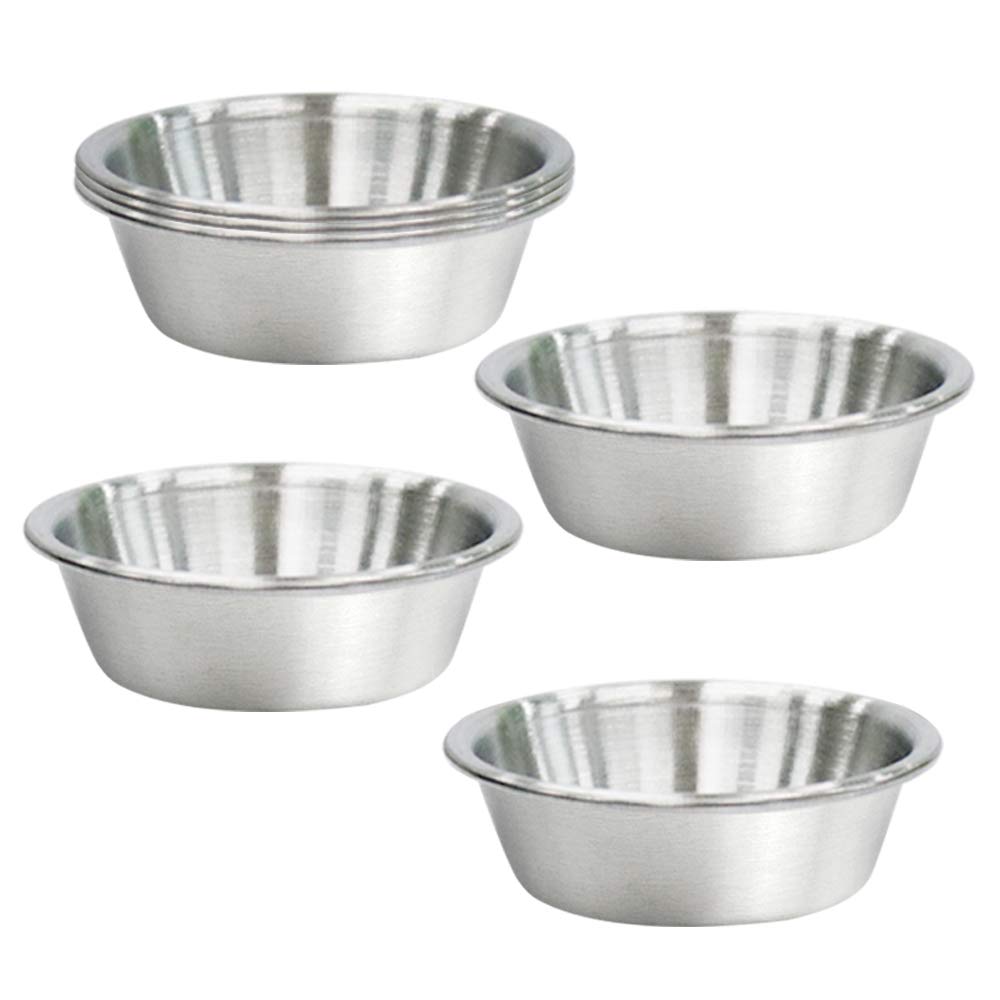 No/A 6Pcs 2.3Oz Stainless Steel Sauce Dish, Seasoning Dishes, Premium Sushi Dipping Bowl Saucers, Metal Ramekins, Mini Appetizer