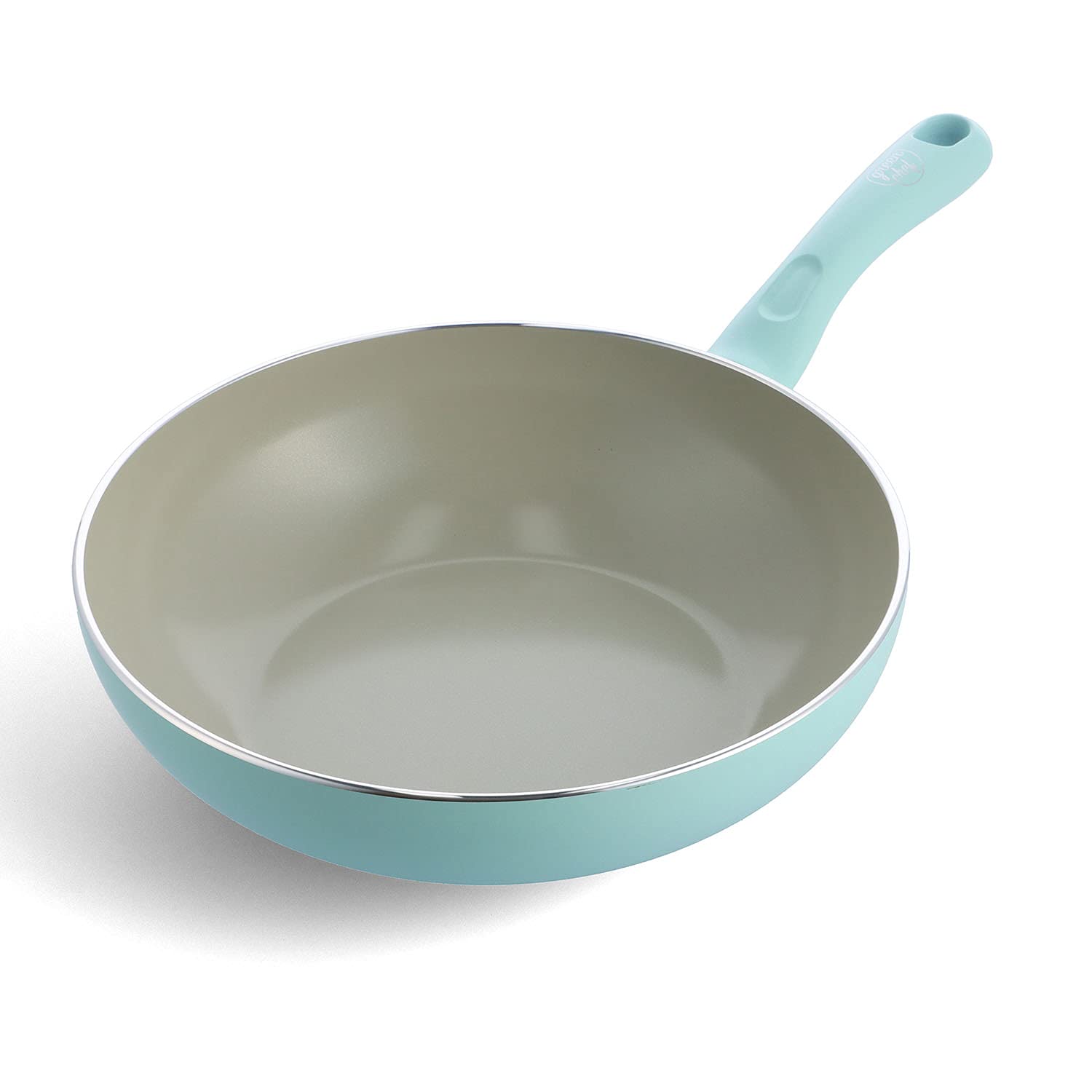 Greenpan Green Chef Deep Wok Pan, 11.0 inches (28 cm), IH Compatible, Ceramic Finish, Non-Stick Interior and Exterior for Easy C