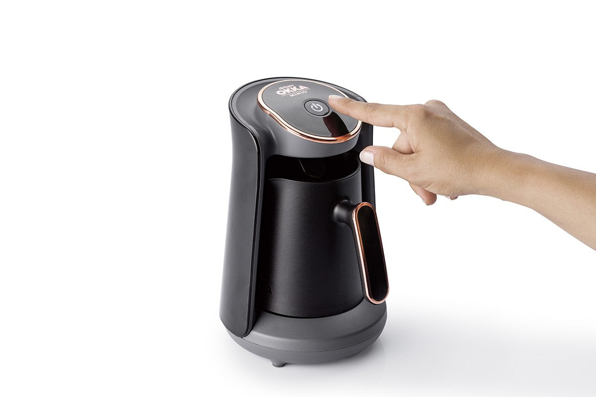 Arzum Okka Minio Automatic Turkish/Greek Coffee Machine, Usa 120V Ul, 4 Cups, Black/Gold