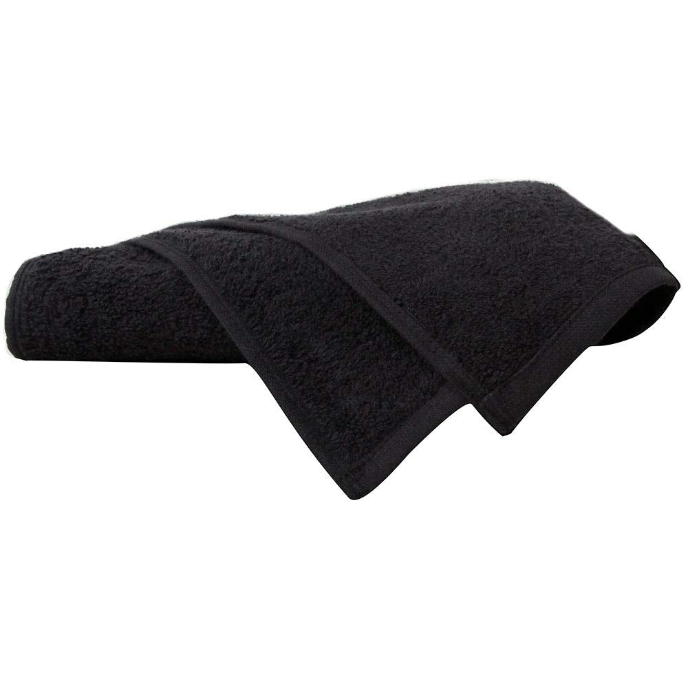 ForPro Premium 100% Cotton All-Purpose Towels, Black, Extra Soft Multi-Purpose Salon, Spa, Hotel, and Gym Towel, 16    W x 27