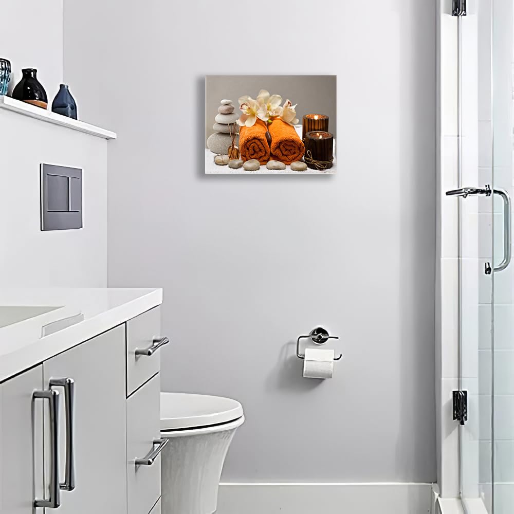 Remzoke Bathroom Wall Art Zen Bathroom Decor Zen Meditation Stone Canvas Prints Bathroom Pictures For Wall Zen Spa Painting Mode