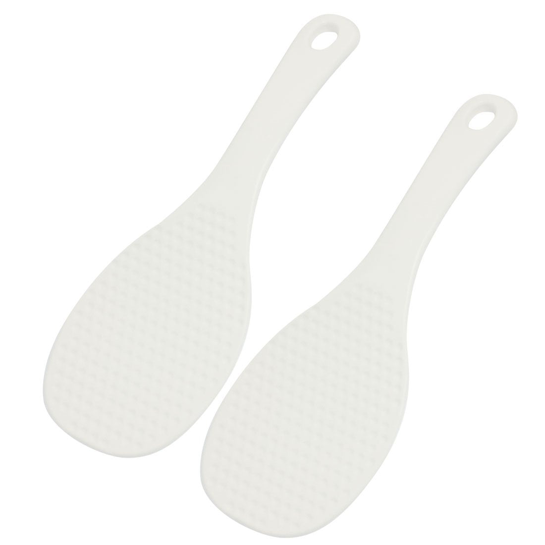 Uxcell Plastic Non Stick Rice Paddle Potato Food Service Spoon Scoop 7.8 Inch Length 2 Pcs White