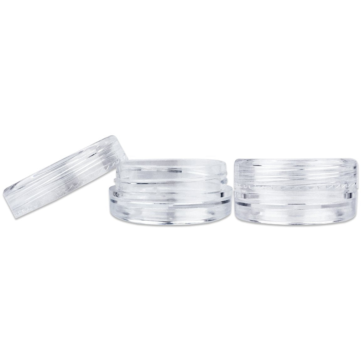 Beauticom 3G/3Ml Round Clear Jars With Screw Cap Lids (Quantity: 200Pcs)