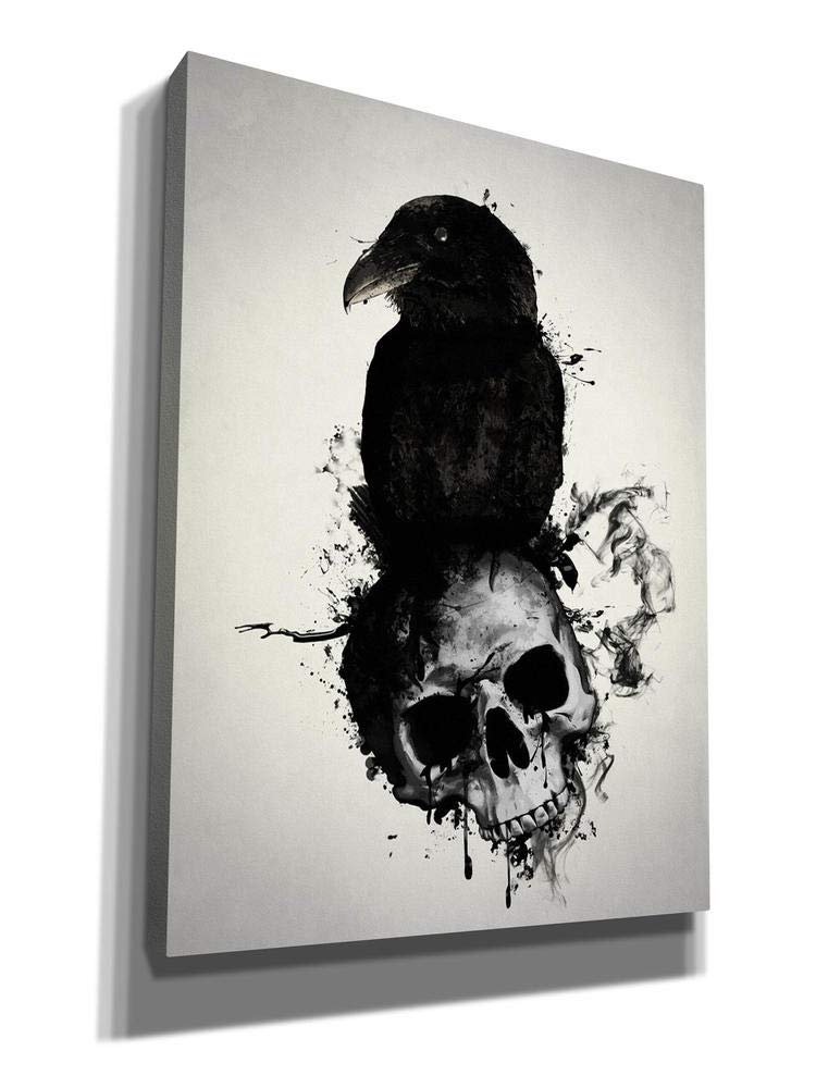 Cortesi Home Raven And Skull Wall Art, 12 In X 16 In, Black