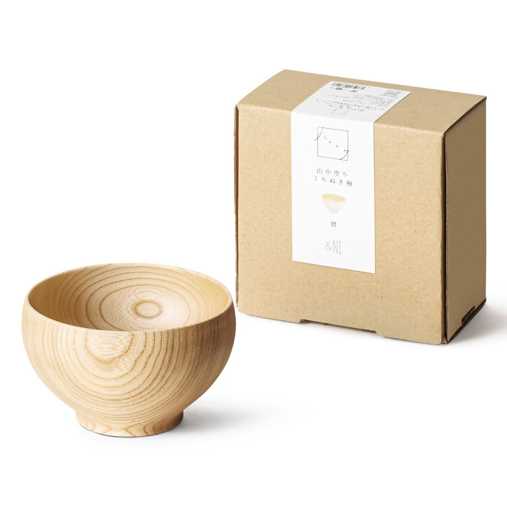 &NE NKR-383-NA Yamanaka Lacquer Hollow Bowl Miso Soup Bowl, Hare and Kee, Natural, Diameter 4.5 x Height 2.8 inches (11.5 cm) x 