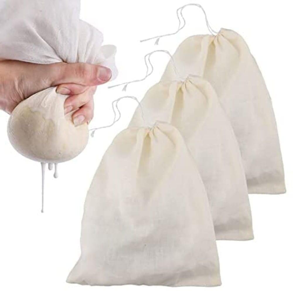 Karomouj Cheese Cloth Pack Of 3 | Cotton Muslin Cloth Bag For Paneer, Curd, Sprouts, Juice, And Nut Milk Bags | Reusable Muslin 