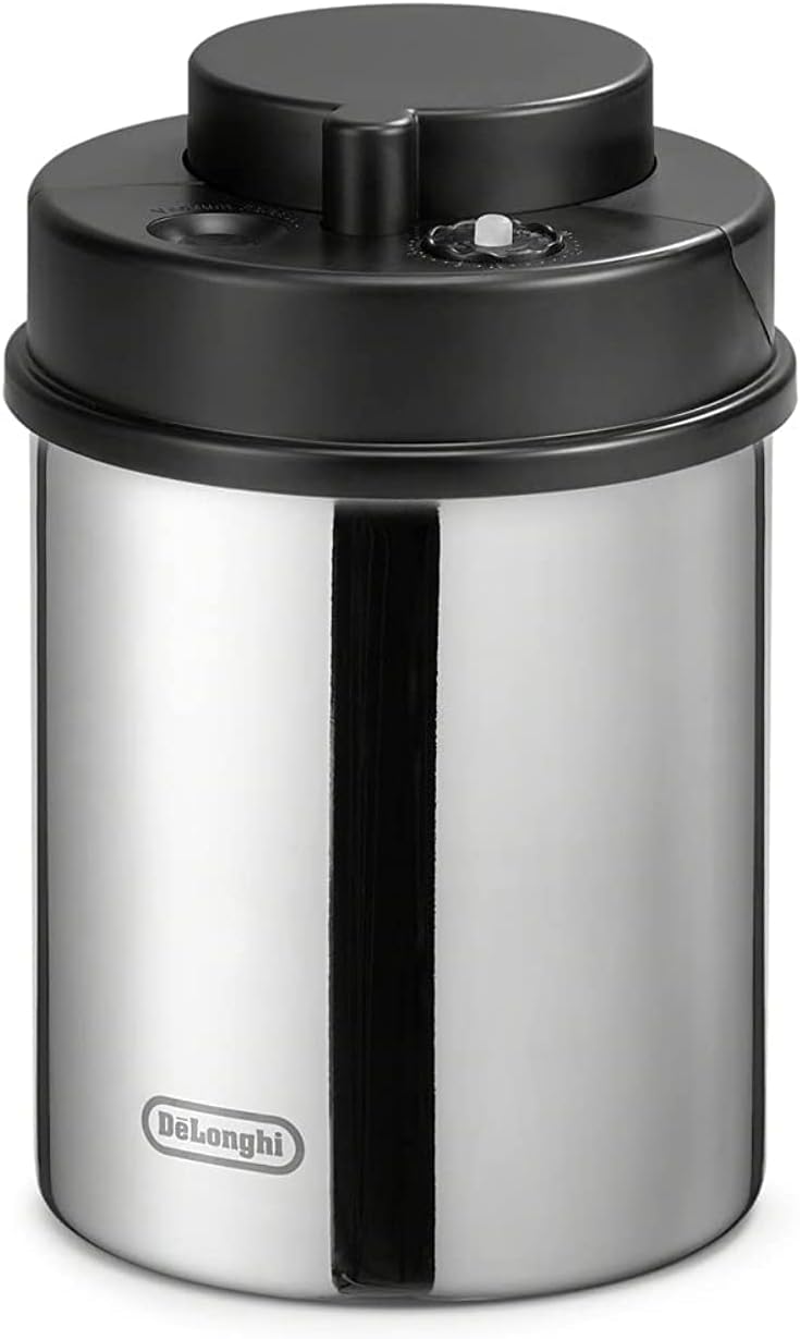 De'Longhi Vacuum Canister For Coffee Storage With Built-In Indicator, Coffee Machine Accessories For Coffee Beans, Ground Coffee