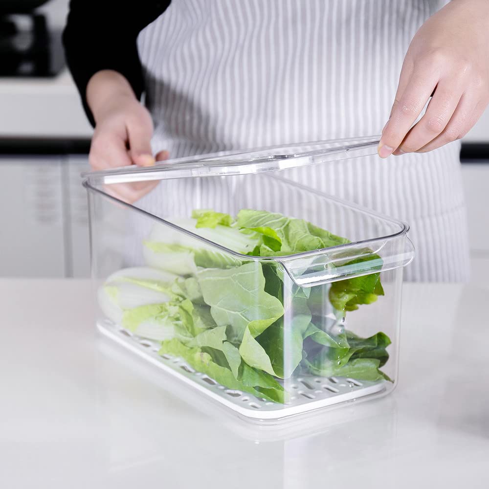 Sanno Produce Saver Containers For Refrigerator, Containers Produce Saver Produce - Stackable Refrigerator Kitchen Organizer Kee