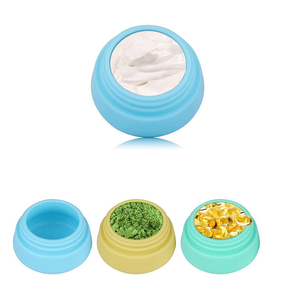 3 Pcs 20Ml Silicone Cream Jars,Travel Containers Sets Refillable Empty Makeup Pots Container Vials For Cosmetic Lotion Face Body