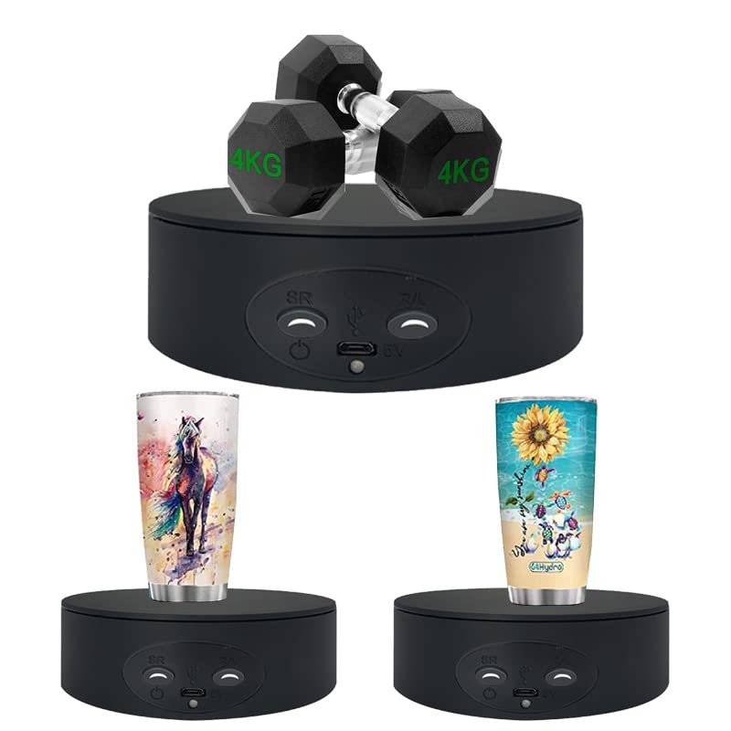 Zlmondee Rotating Display Stand,5.2'' 4.4Lb Load Cup Display Stand Turner For Tumblers, Spinning Display Stand,Motorized Tumbler